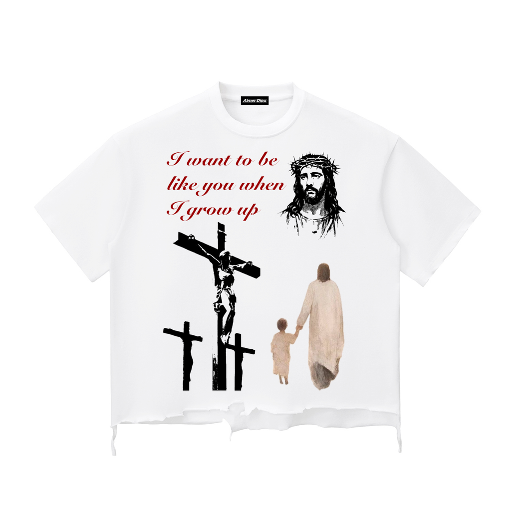 I Want To Be Like You Raw-Hem Boxy T-shirt