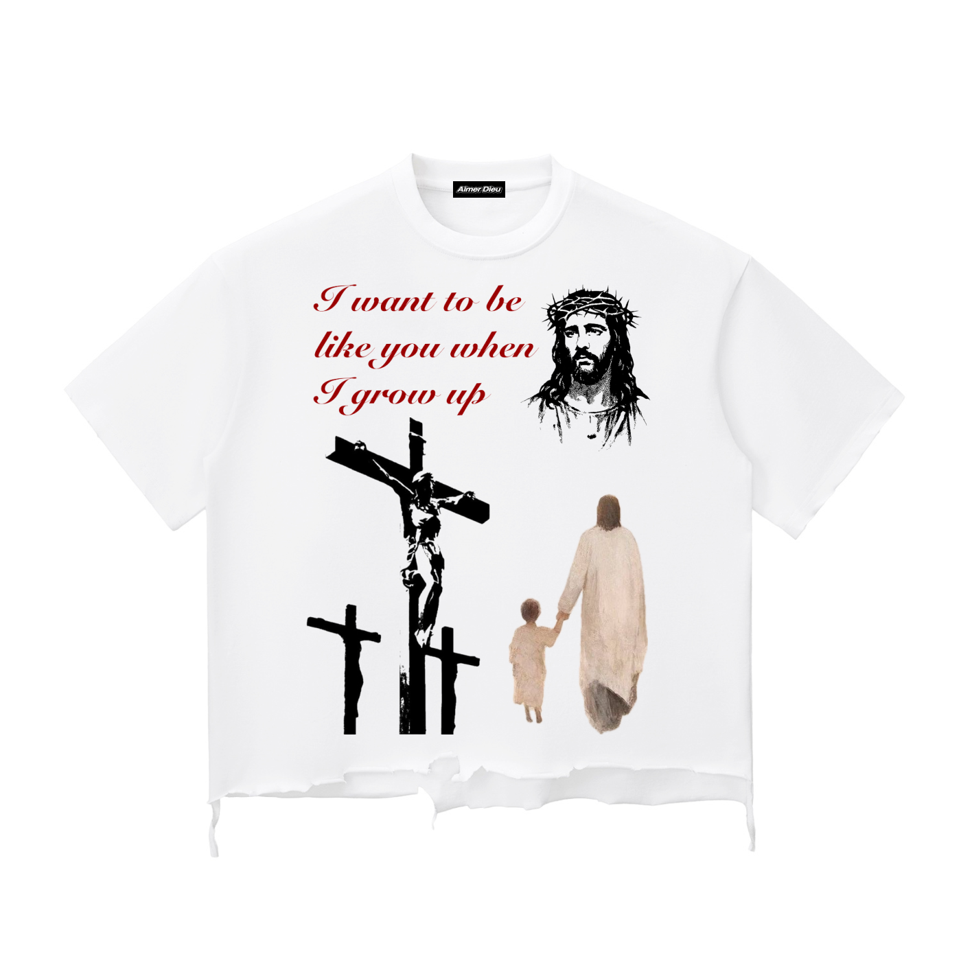 I Want To Be Like You Raw-Hem Boxy T-shirt