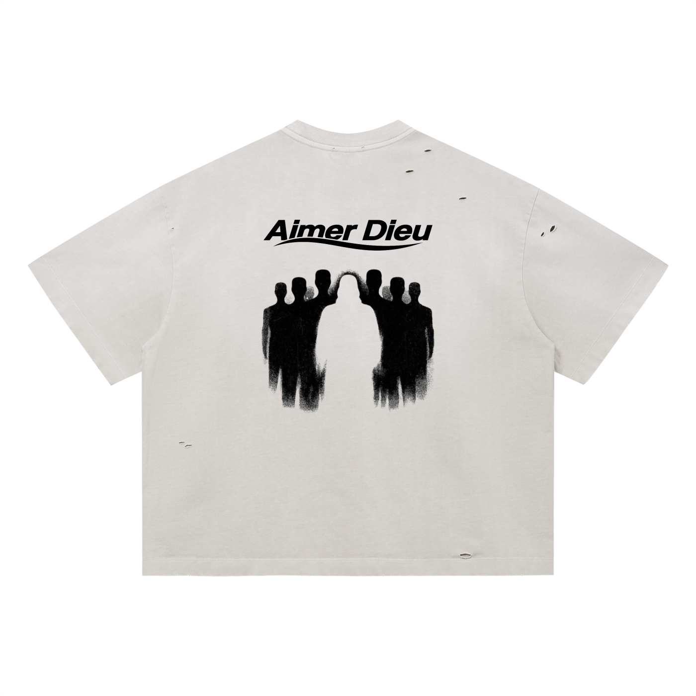 Im Smiling Distressed Boxy Oversized T-Shirt