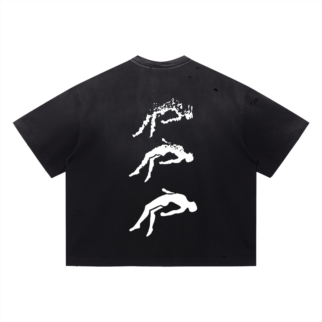 What Is Faith Distressed Boxy Oversized T-Shirt